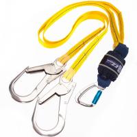 EZ-Stop 2M Twin Leg Shock Absorbing Webbing Lanyard with Scaffold Hook 1245532