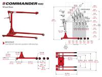 COMMANDER 1000 5PT10-ASS Red Powder Coat finish Portable Davit Crane with Winch and Cable 6M Length